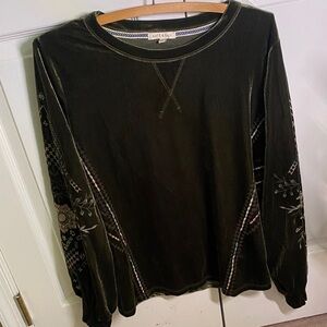 Velvet embroidered top